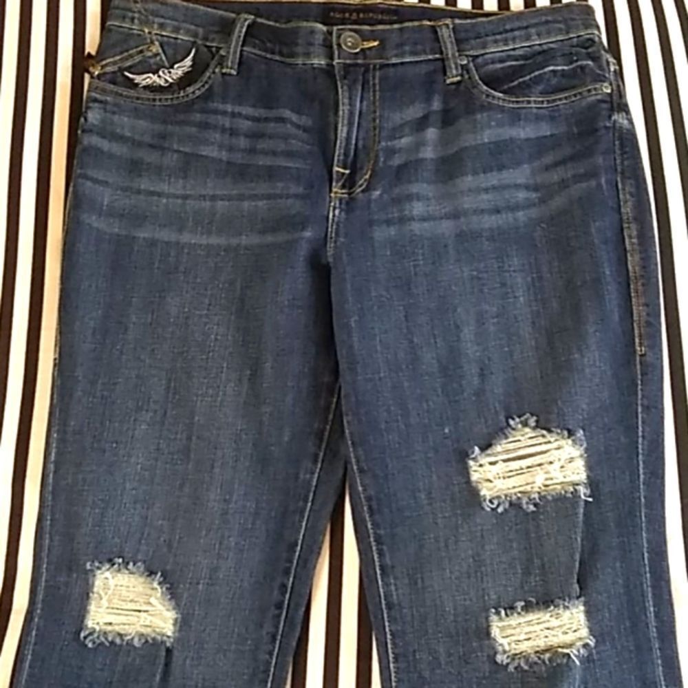 Womens ROCK & REPUBLIC Distressed Jeans Size 12 M - Picture 4 of 6